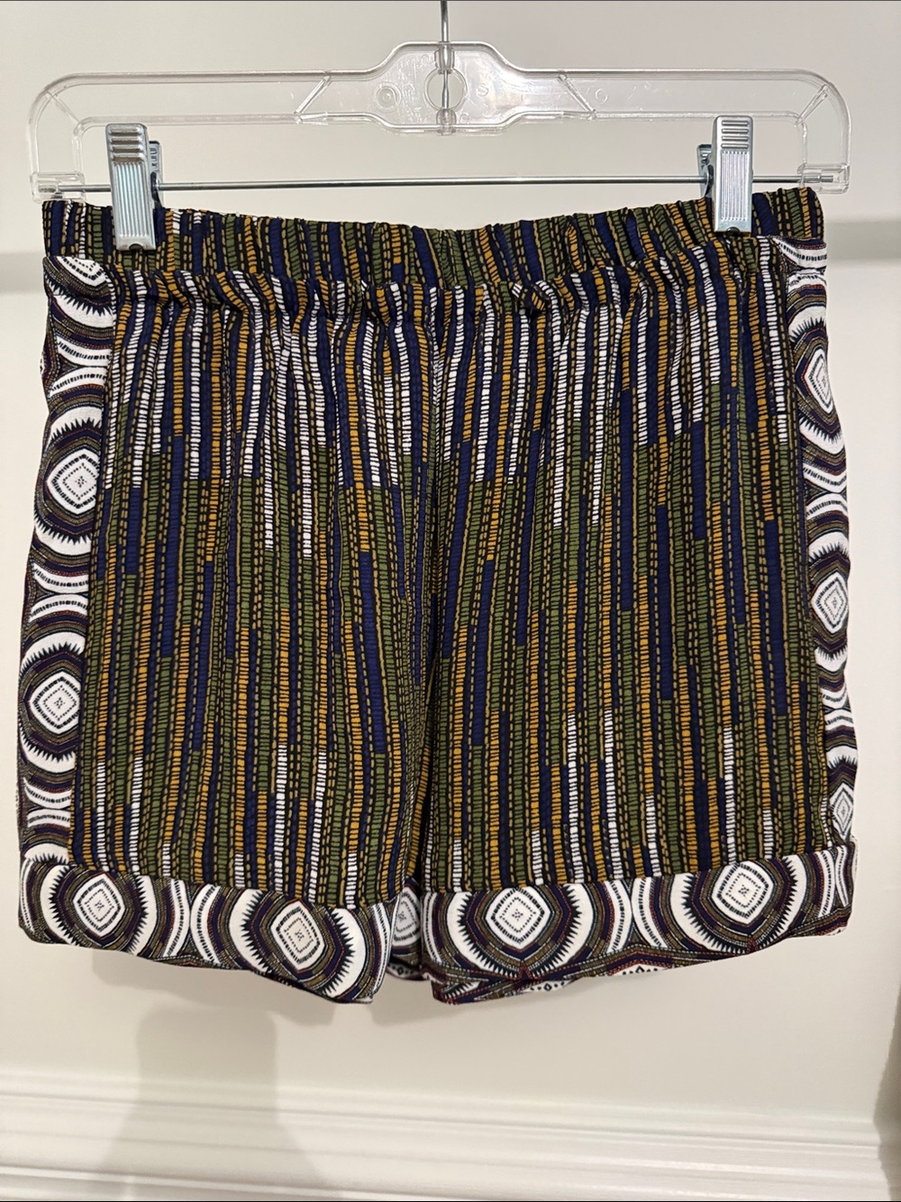 H&M Multicolor Striped & Geometric Print Elastic-Waist Women’s Shorts